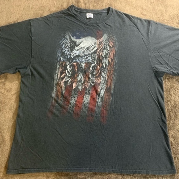 BALD EAGLE AMERICAN FLAG DELTA XL T-SHIRT - Picture 1 of 8